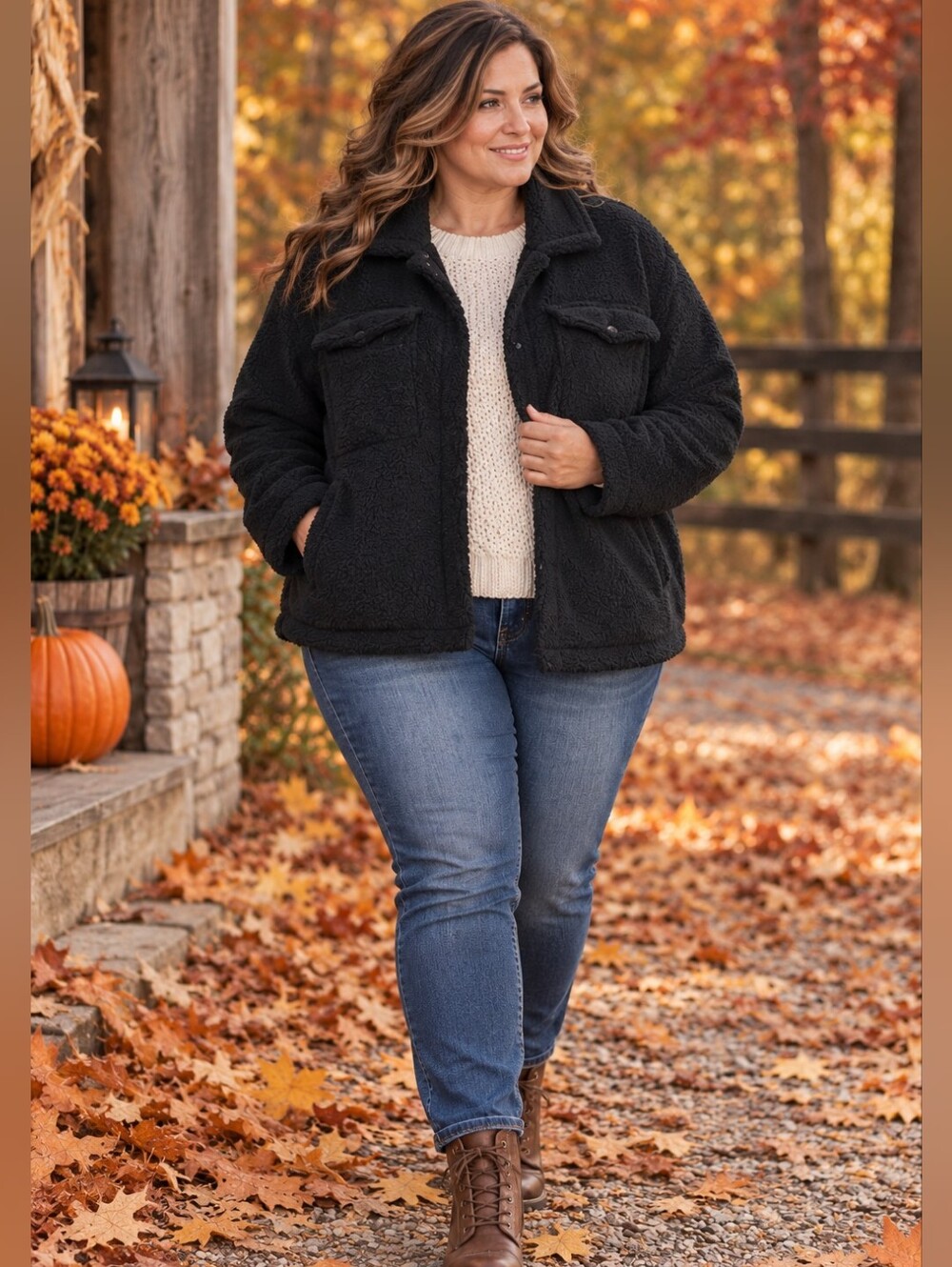 Time and Tru Charcoal Teddy Jacket Plus Size 2XL - Picture 2 of 7